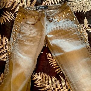 Pepe grey studded skinny jeans